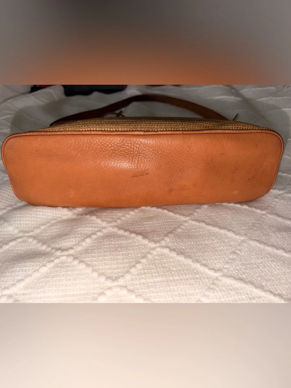 Vintage Y2K Cole Haan Straw Leather Shoulder Bag